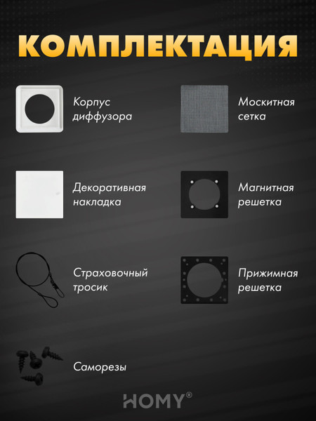 Решетка вентиляционная Homy Air AS125W