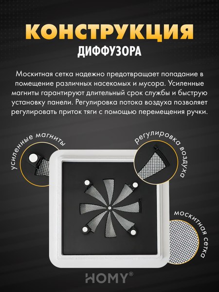 Решетка вентиляционная Homy Air AS125BR