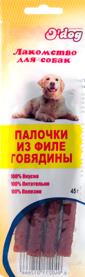 Лакомство для собак O'dog Палочки из филе говядины - фото