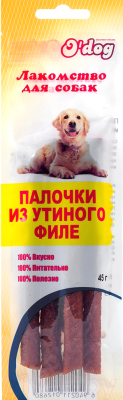 Лакомство для собак O'dog Палочки из утиного филе - фото