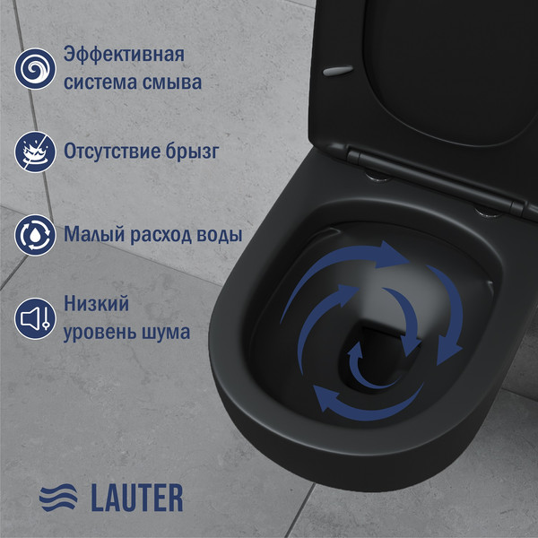 Унитаз подвесной с инсталляцией Lauter Sulzdorf 21103001B с кнопкой 219704F