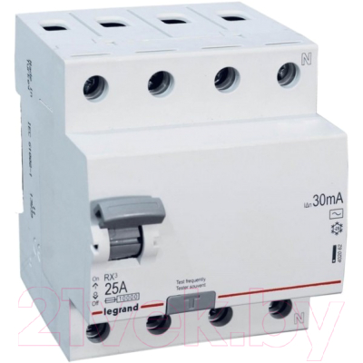 Устройство защитного отключения Legrand RХ3 4P 63A 300mA 10kA 4M тип АС / 402072 - фото