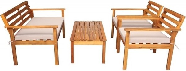 Комплект садовой мебели National Tree Company Из акации / TP6015.0.2 (4 предмета)