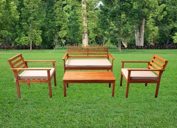 Комплект садовой мебели National Tree Company Из акации / TP6015.0.2 (4 предмета)