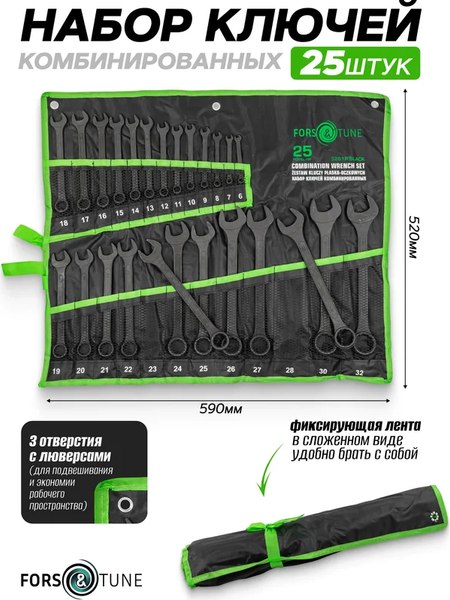 Набор ключей FORSandTUNE 5261P Black