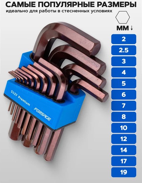 Набор ключей Forsage F-5137 Premium