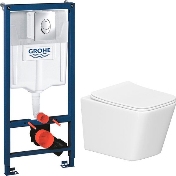 Унитаз подвесной с инсталляцией Lauter Square 214903 + GROHE Rapid SL 38721001