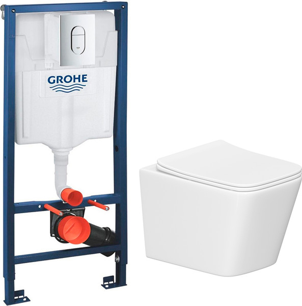 Унитаз подвесной с инсталляцией Lauter Square 214903 + GROHE Rapid SL 39504000 - фото
