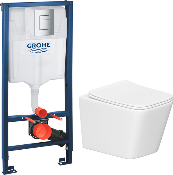 Унитаз подвесной с инсталляцией Lauter Square 214903 + GROHE Rapid SL 38772001 - фото