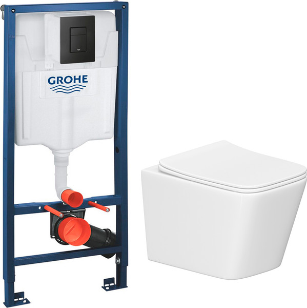 Унитаз подвесной с инсталляцией Lauter Square 214903 + GROHE Solido 38811KF0 - фото