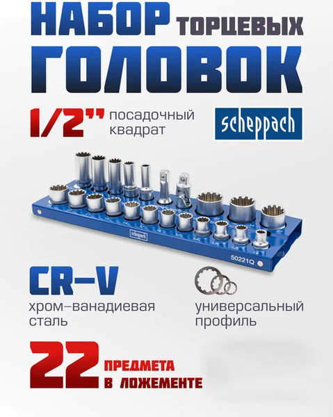 Набор головок слесарных Scheppach Sch-50221Q