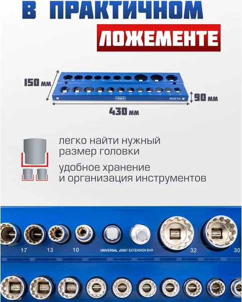 Набор головок слесарных Scheppach Sch-50221Q