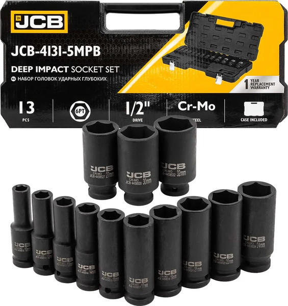 Набор головок слесарных JCB JCB-4131-5MPB - фото