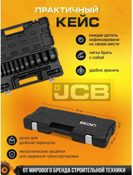 Набор головок слесарных JCB JCB-4166A-5MPB