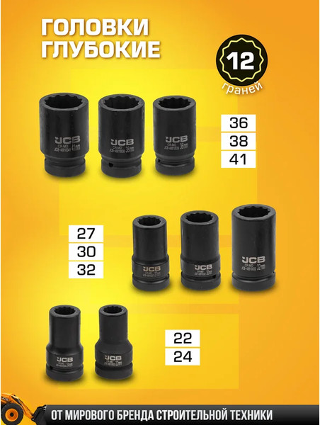 Набор головок слесарных JCB JCB-8081-9MPB