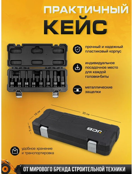 Набор головок слесарных JCB 4087MPB