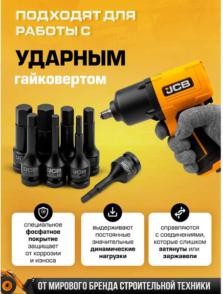 Набор головок слесарных JCB 4087MPB