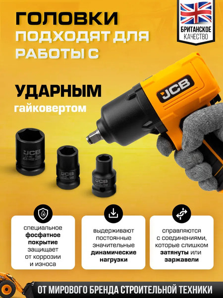 Набор головок слесарных JCB 4104-5MPB