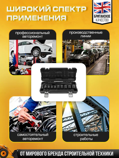 Набор головок слесарных JCB 4104-5MPB