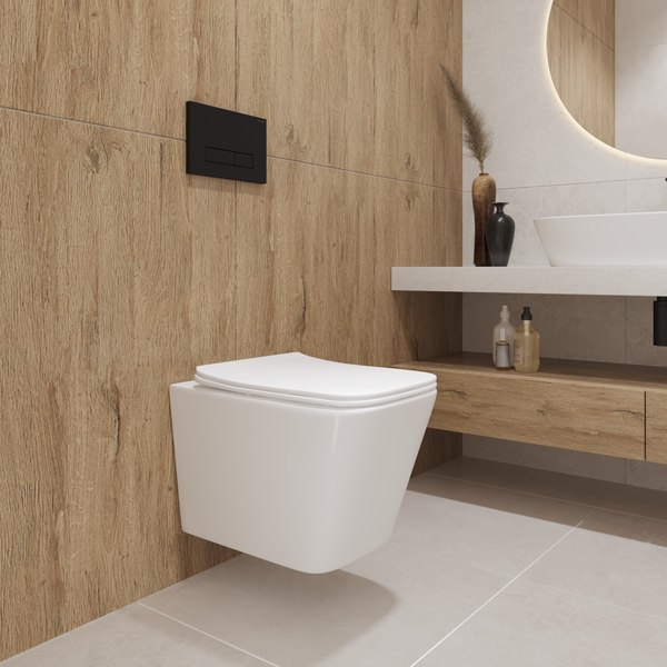 Унитаз подвесной с инсталляцией Lauter Square 214903 с кнопкой 219701HD