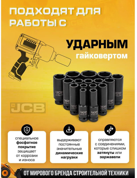 Набор головок слесарных JCB 4167-5MPB