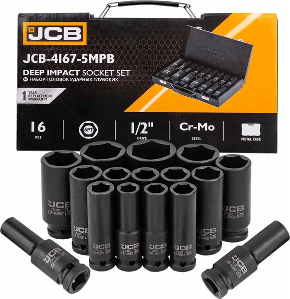 Набор головок слесарных JCB 4167-5MPB