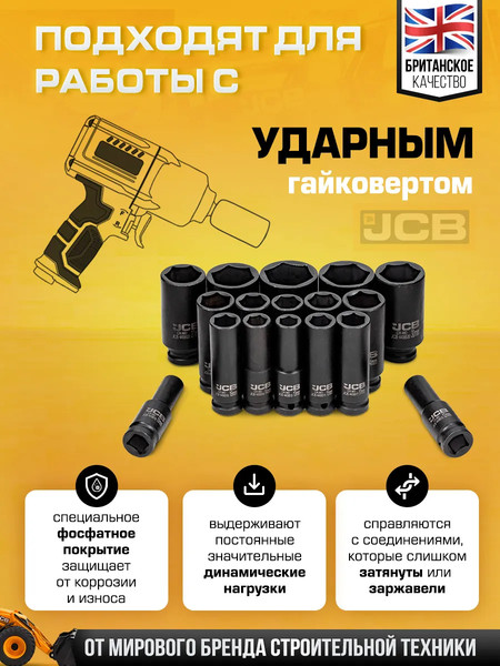 Набор головок слесарных JCB 4172-5MPB