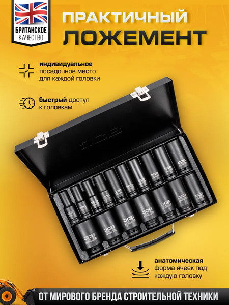 Набор головок слесарных JCB 4172-5MPB