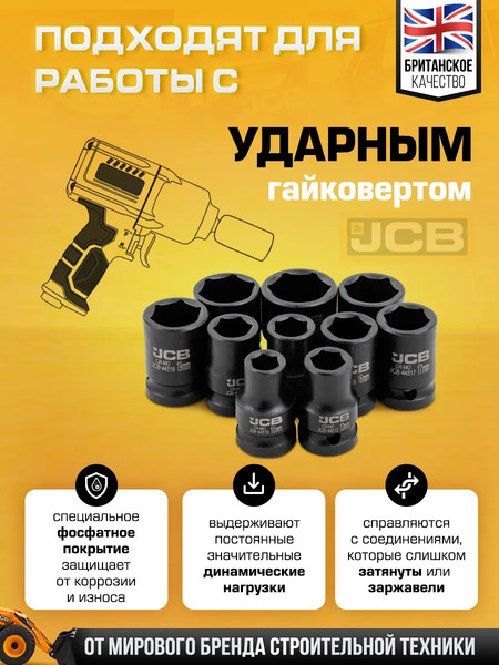 Набор головок слесарных JCB 4109-5MPB