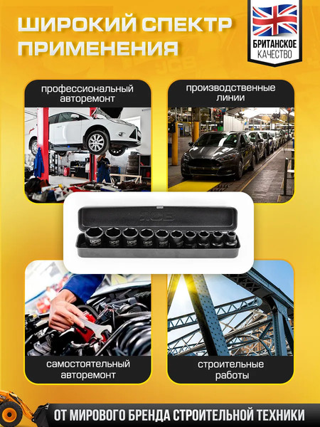 Набор головок слесарных JCB 4109-5MPB