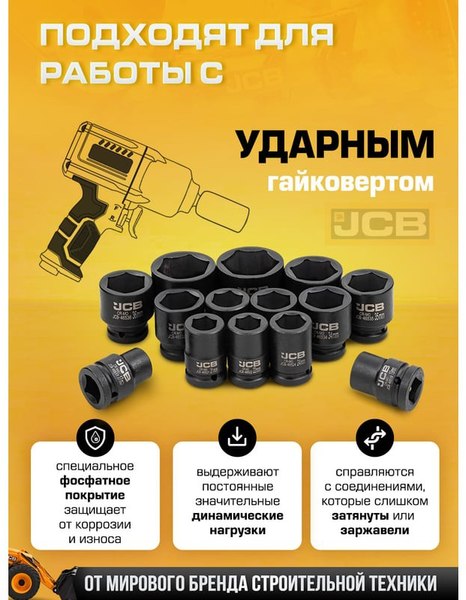 Набор головок слесарных JCB 6141-5MPB