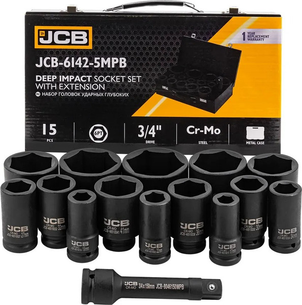 Набор головок слесарных JCB 6142-5MPB