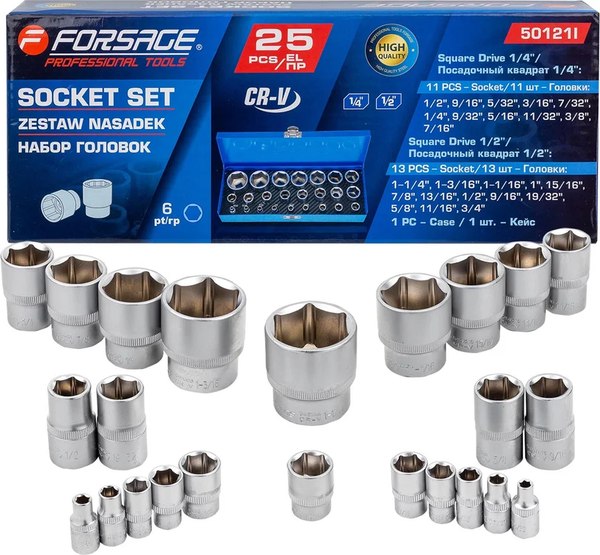 Набор головок слесарных Forsage F-50121I - фото