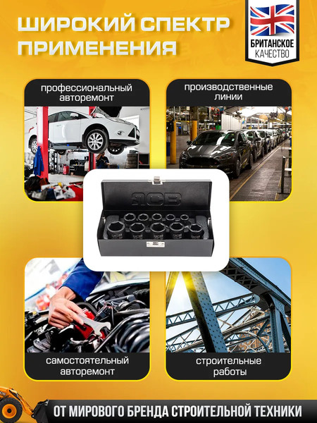 Набор головок слесарных JCB 4101-5MPB