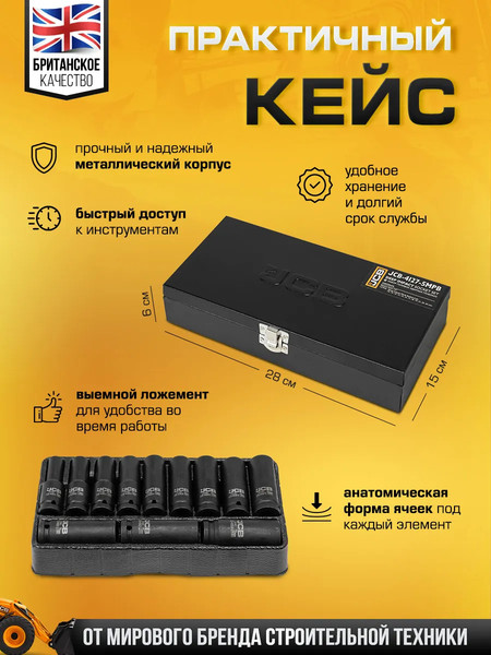 Набор головок слесарных JCB 4127-5MPB