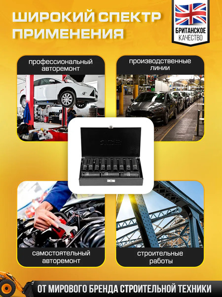 Набор головок слесарных JCB 4127-5MPB