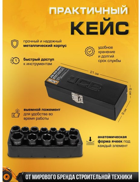 Набор головок слесарных JCB 4129-5MPB