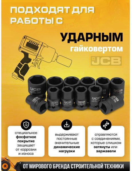 Набор головок слесарных JCB 4129-5MPB