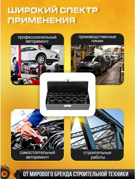 Набор головок слесарных JCB 4129-5MPB