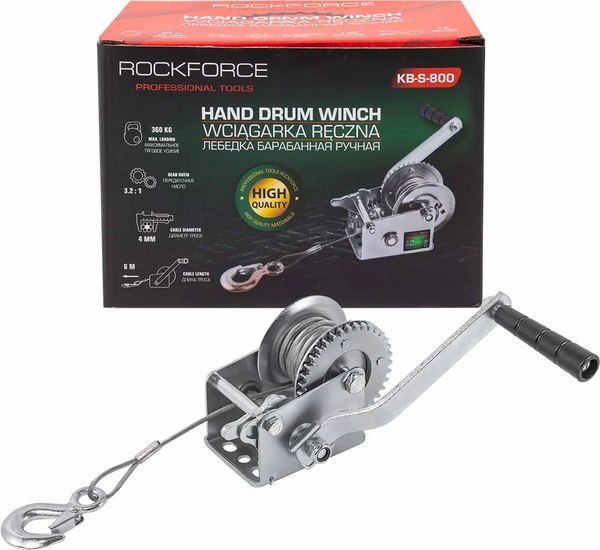 Лебедка ручная RockForce RF-KB-S-800 (59187) - фото