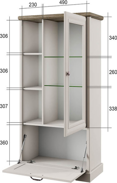 Шкаф с витриной Anrex Toscana 1V1D3N
