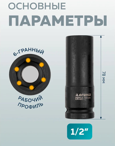 Набор головок слесарных ILOforce IF-4167-5MPB