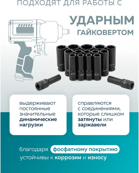 Набор головок слесарных ILOforce IF-4167-5MPB