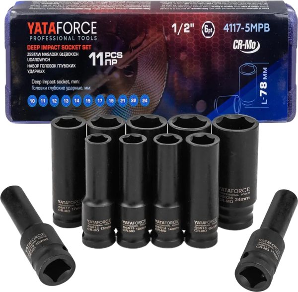 Набор головок слесарных Yataforce YF-4117-5MPB - фото