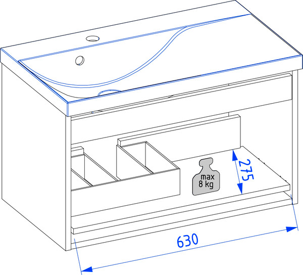 Тумба под умывальник Lauter Eva 69