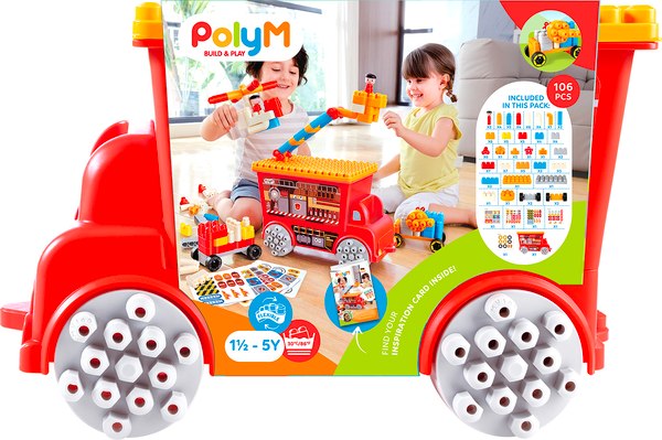 Конструктор PolyM Креатив Пожарно-спасательная машина / 761821_HP - фото