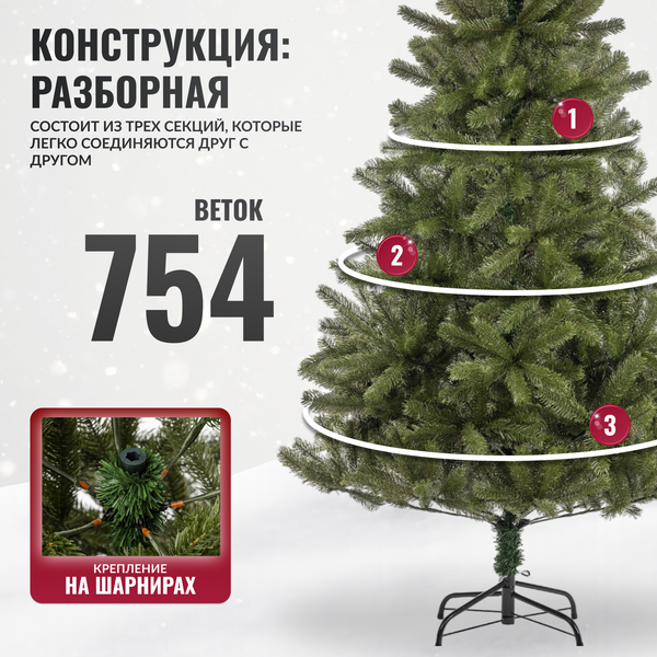 Ель искусственная Winter Fun Drop 180 / 1964 full PE