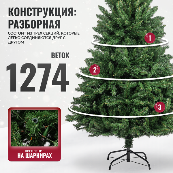 Ель искусственная Winter Fun Light 180 / 24801-180CM LED