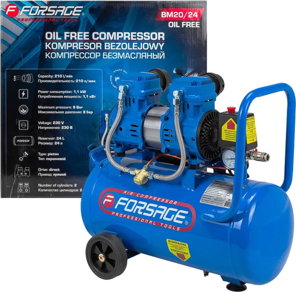 Воздушный компрессор Forsage 59 213 / F-BM20/24 Oil Free - фото