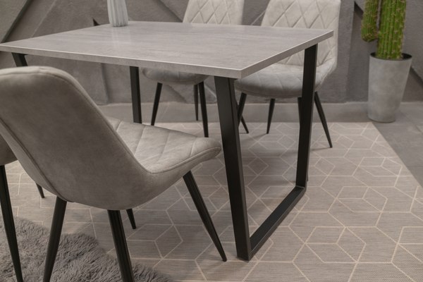 Обеденный стол Notta Лота Лофт 120 25 мм / 489666 (бетон/черный матовый)